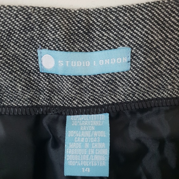 Tweed Style Grey Wide Bell Bottom Pant Dress Pants - Picture 4 of 8